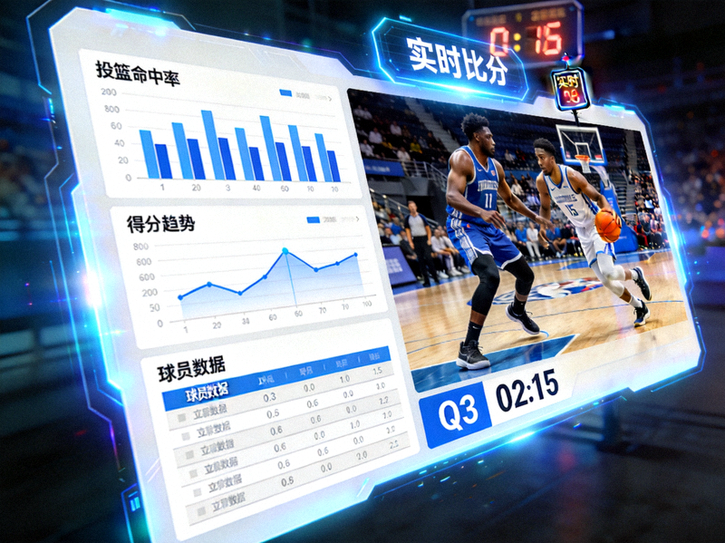体育数据平台上展示的赛事统计与比赛画面